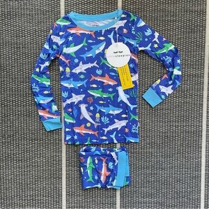 Little Sleepies Rainbow Sharks Bamboo Viscose Two Piece Pajama Set, 5/6